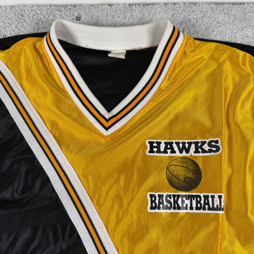 Iowa Hawkeyes Hawks Basketball Shooting Jersey Mens XL Vtg 90s V-Neck Warm Up